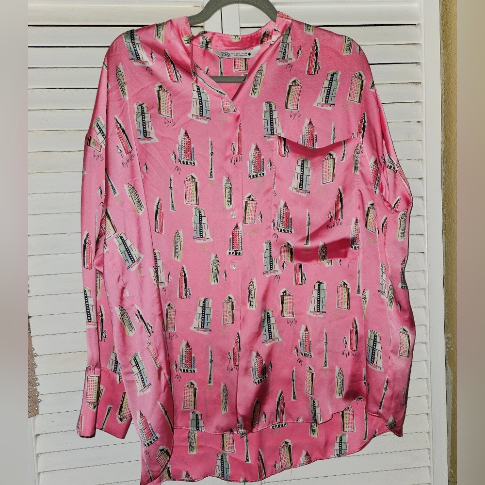 ZARA BLOUSE PINK - L